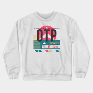 Bucharest (OTP) Airport Code Baggage Tag Crewneck Sweatshirt